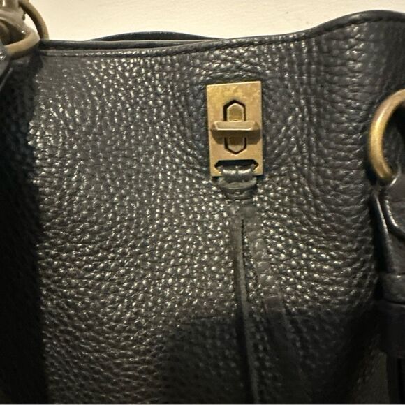 Rebecca Minkoff Black pebble Leather Darren hobo brass hardware women’s handbag - Picture 14 of 16